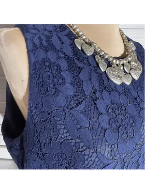 NWT Julian Taylor blue floral lace dress fit flare cocktail mod whimsigoth glam thumbnail 11