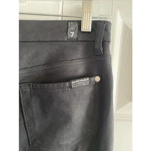 7 For All Mankind Faux‎ Suede Skinny Pants Womens Size 27 Black Coated Ankle thumbnail 6