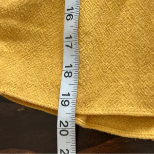 Zara Mustard Yellow Frayed crop babydoll top M thumbnail 8