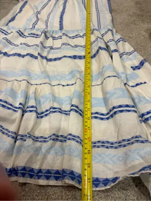 Anthropologie Luisa Perla Tiered Maxi Dress Cotton Resort Dress Boho Summer L thumbnail 4