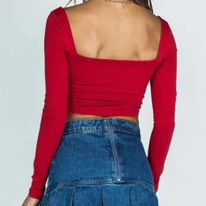 Princess Polly Tilly Long Sleeve Top in Maroon Size 10 New with tag thumbnail 3