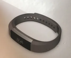 FitBit Alta Leather Stainless Clasp Accessory Band Color is Graphite Size L NiB thumbnail 1