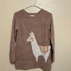 LC Lauren Conrad Brown Sweater with Llama Motif thumbnail 2