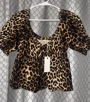 Magnolia by together animal print babydoll top thumbnail 1
