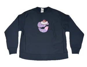 Vintage Disney Store SZ XL Cheshire Cat Sweatshirt Alice In Wonderland Blue Y2K thumbnail 1