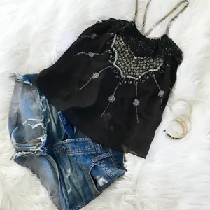 NBW Free People Beaded & Embroidered Tank Top thumbnail 1