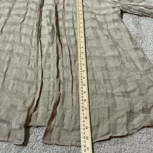 Limited‎ Linen Checkered Open Front Long Sleeve Coastal Sustainable Cardigan M thumbnail 4