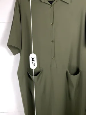 VICI Shirt Dress Small Olive Green Utility Button Front Pockets Casual thumbnail 13