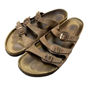 Birkenstock Florida Leather Footbed Buckle Sandals Comfort Dark Brown EU 40 US 9 thumbnail 1