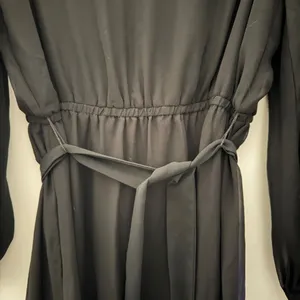 Express Black Long Sleeve Chiffon Dress Tie Waist Size Large thumbnail 5