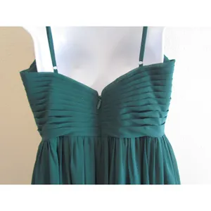 Azazie Maxi Dress 10 Dark Green‎ Pleated Chiffon Bridesmaid Formal Gown thumbnail 5