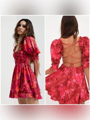For Love and Lemons Alia Mini Dress in Red size XS thumbnail 2