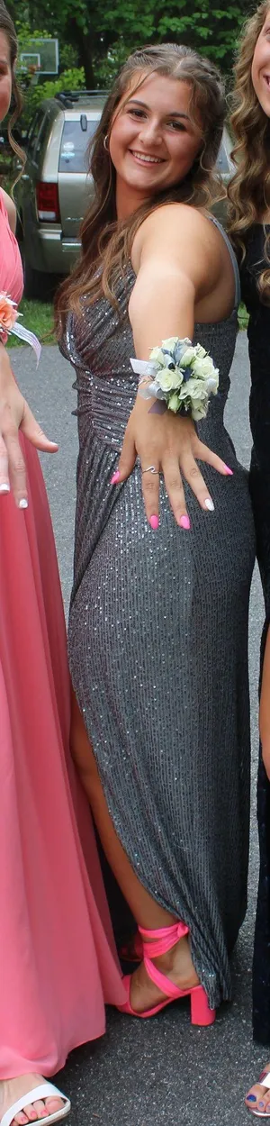 Silver Long Formal Dress Size 10 thumbnail 4