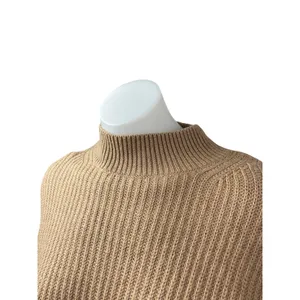 Aritzia Babaton 100% Wool Guell Women's Brown Ribbed Sweatshirt Sweater Top Sz S thumbnail 3