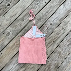 Anthropologie 525 Crochet Halter Tank Peach Tie Neck Size XS. NEW! thumbnail 5