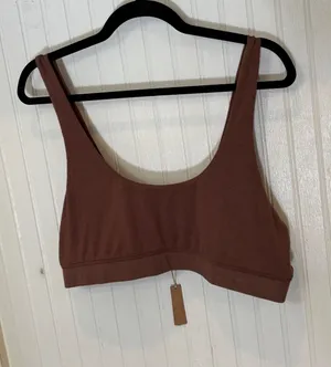 SKIMS Cotton Rib Tank Bralette‎ Brown Size 3XL thumbnail 1