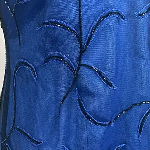 Vtg Beaded Gown Slip Dress Blue 12 Prom Whimsigoth Formal Goth Cassandra Stone thumbnail 4
