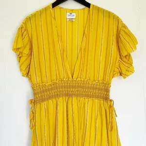 SAYLOR Metallic Stripe Smocked Waist Sundress Medium thumbnail 5