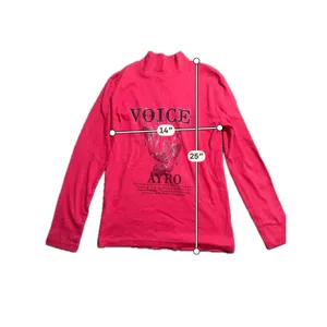Ayro‎ Voice Pink Mock Neck Long Sleeve Graphic Rhinestone Top Womens Size Small thumbnail 3
