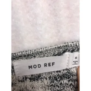 MOD REF Black White Marled Knit Short Sleeve V-Neck Cardigan‎ Sweater Small thumbnail 2