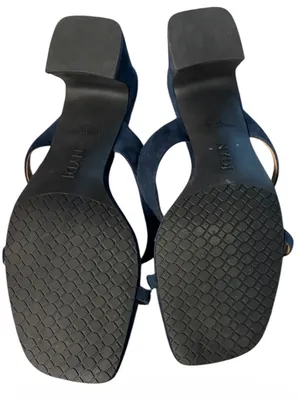 NYDJ Women's Blue Suede Strappy Buckle Heeled Sandals Size 7 New thumbnail 5