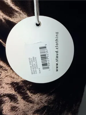 NWT Staud Beaton Draped Velvet Chiffon Dress - Dark Chocolate thumbnail 6