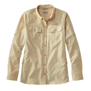 LLBean‎ Womens No Fly Zone Long Sleeve Button Up Outdoor Shirt Sand Dune XL Reg thumbnail 1