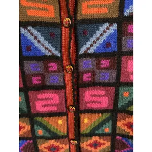 Vintage Women's Alpaca's Esmerelda Aztec Colorful Sweater Sz Small Medium 90's thumbnail 3