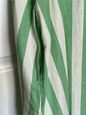 Pact Organic Cotton & Linen Sz XXXL Green and White Striped Maxi Dress thumbnail 11