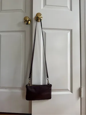 Accessorize Burgundy Genuine Leather Suede Crossbody Shoulder Bag thumbnail 3