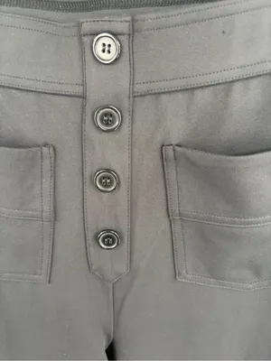 Halara high waisted button multiple pockets straight leg black pant women SP NWT thumbnail 2