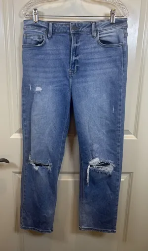 Hidden Jeans Straight Leg Women Size 31 Light Blue Distressed High Rise Cotton thumbnail 1