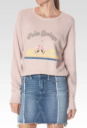 PAIGE Palm Springs‎ Lizeth Flamingo Sweatshirt Crewneck Pink Pullover Medium thumbnail 1