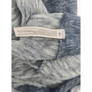 Free People FP Beach Pullover Womens M One Body Cowl Neck Blue Marled Raw Seam EUC thumbnail 4