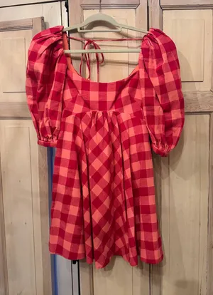Acler pink gingham mini dress Size 2 thumbnail 1