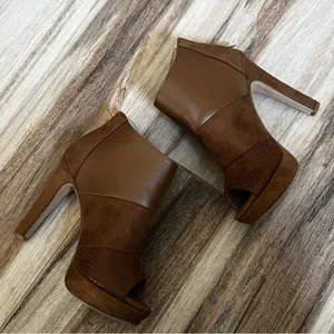 Antano brown leather open toed booties Size 7.5 thumbnail 7