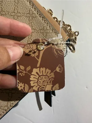 Beige Monogram Crossbody Bag Gold Chain Tan thumbnail 4