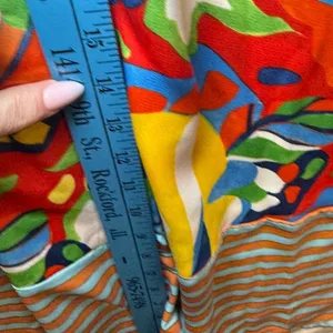 Bucketlist Abstract Floral Smocked Maxi Dress Small Multicolor Tie Strap‎ D4142 thumbnail 9