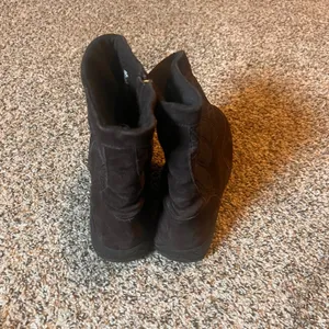 Lands' End Suede Winter Boots Quilted Warm Casual Ankle‎ Booties Size 9 thumbnail 2