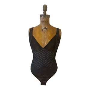 SOPHIE B Black Lace Moderate Control Thong Bodysuit Shapewear Womens Size Small thumbnail 3