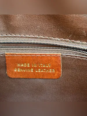 Vintage Made in Italy Embossed Tooled Leather Suede Crossbody Bag Brown Boho thumbnail 3