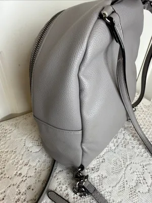 RARE Victoria's Secret Gray Quilted Mini Backpack with Chain Accent thumbnail 5