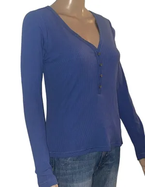 Old Navy Ribbed Henley Top thumbnail 2