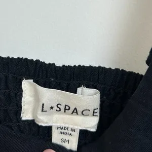 L*SPACE Alena Halter Wide-Leg Linen Jumpsuit in Black Size Small thumbnail 5