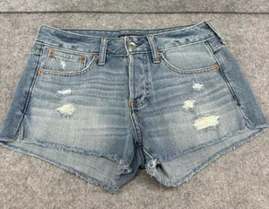 Abercrombie & Fitch boyfriend Jean Shorts size 26 100% cotton thumbnail 1