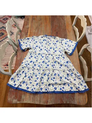 Tuckernuck Crawford Dress Bluebird Melody Linen Cotton Floral Lace Tiered XXL thumbnail 11