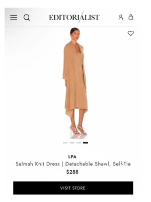 NWT Revolve x LPA Salmah Dress in Camel Tan *Shawl has a Flaw thumbnail 3
