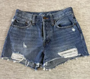 We the Free People Shorts Womens 26 Denim Mid Rise‎ Boho Beach Summer Coastal thumbnail 1