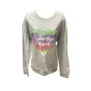 EcoThreads Love Our Earth Gray Rainbow Heart Sweatshirt XL Eco Graphic Pullover thumbnail 7