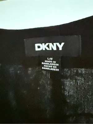 DKNY V-Neck Linen Blend Maxi Dress Black Coastal Beachy Side Slits Resort L thumbnail 7